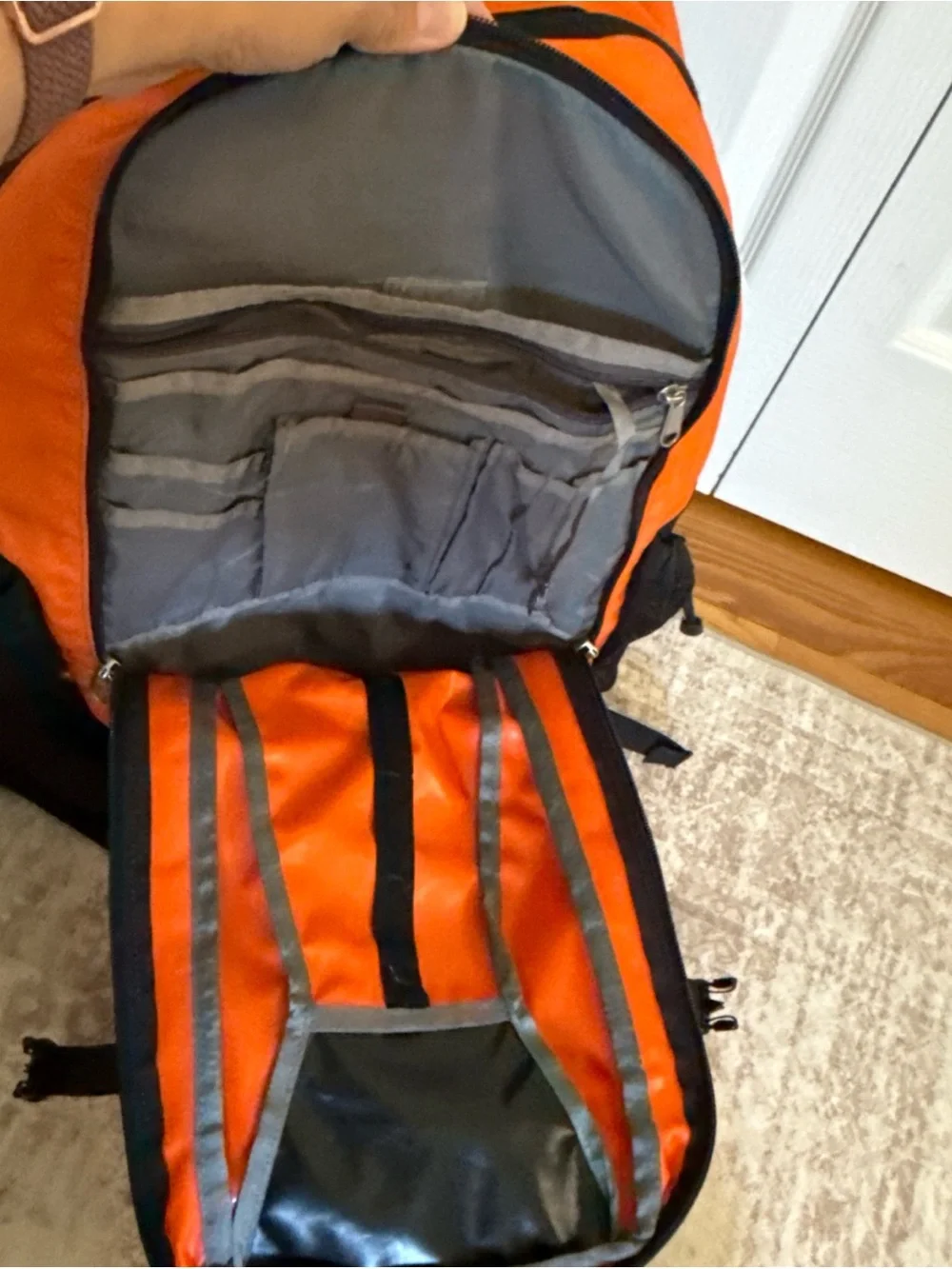The North Face Hot Shot Backpack Orange Black Outdoor Performance Hiking